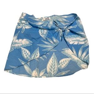Luana’s Sarong Skirt Wrap Tropical Blue Floral Print